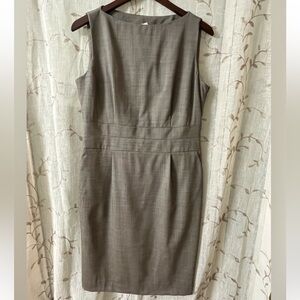 Banana Republic Gray Sleeveless Dress Women’s Lined  Brown Plaid Size 12